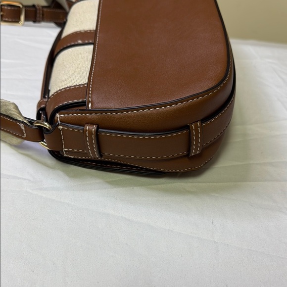 Nine West Brown and Cream Crossbody Bag with Adjustable Strap - Picture 7 of 13